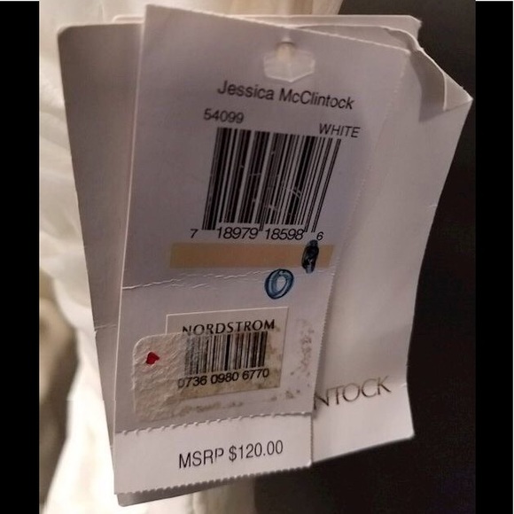 Jessica McClintock Fitted Strapless White Mini Dress - Picture 2 of 2